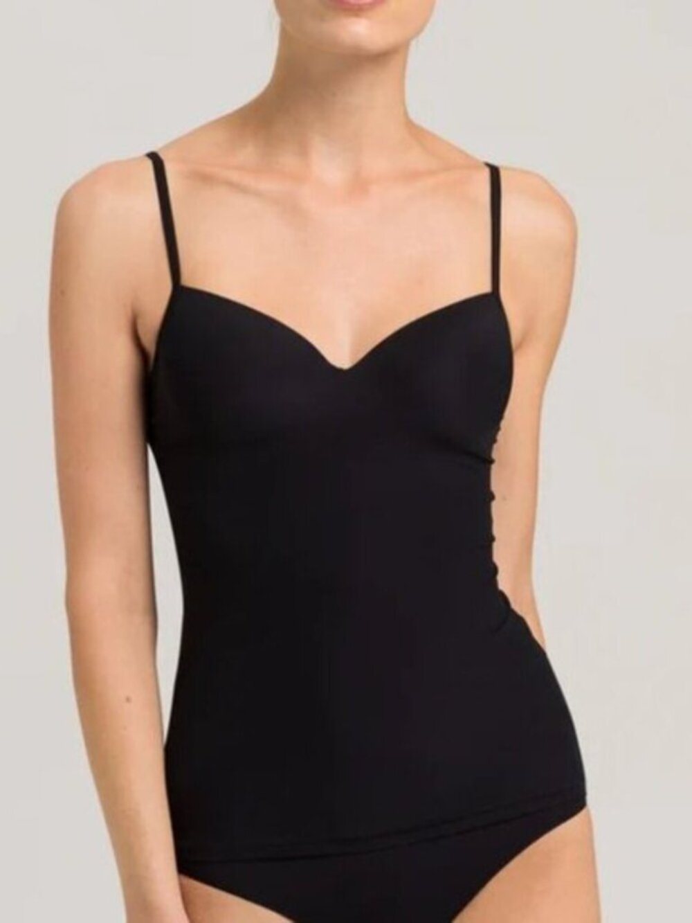 Hanro ~ Black Allure Padded Bra Camisole Top size 38C